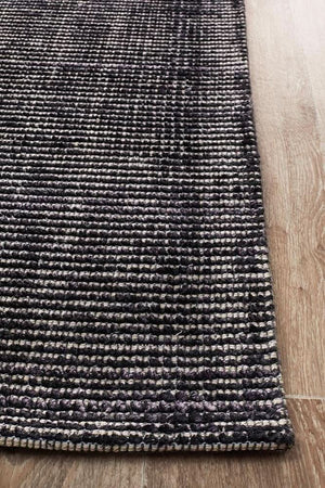 AURA Black Cotton Rayon Rug