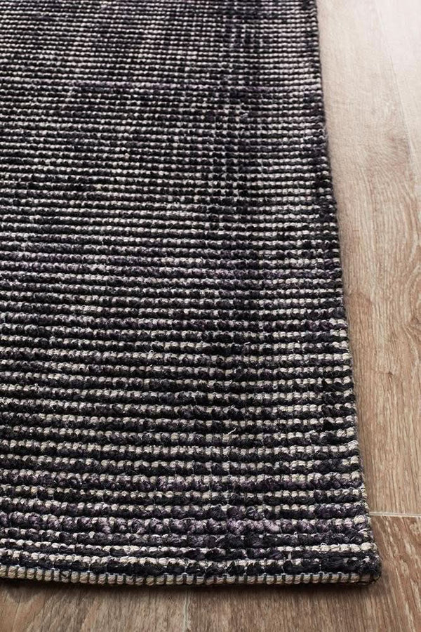 AURA Black Cotton Rayon Rug
