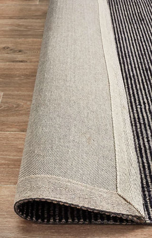 AURA Black Cotton Rayon Rug