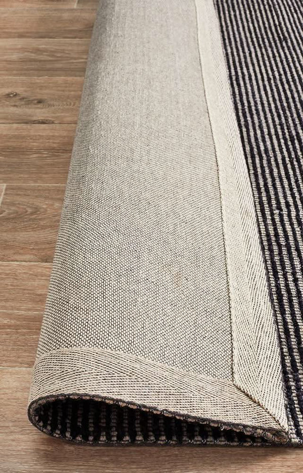 AURA Black Cotton Rayon Rug