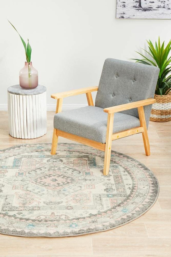VIBE 704 Silver Round Rug