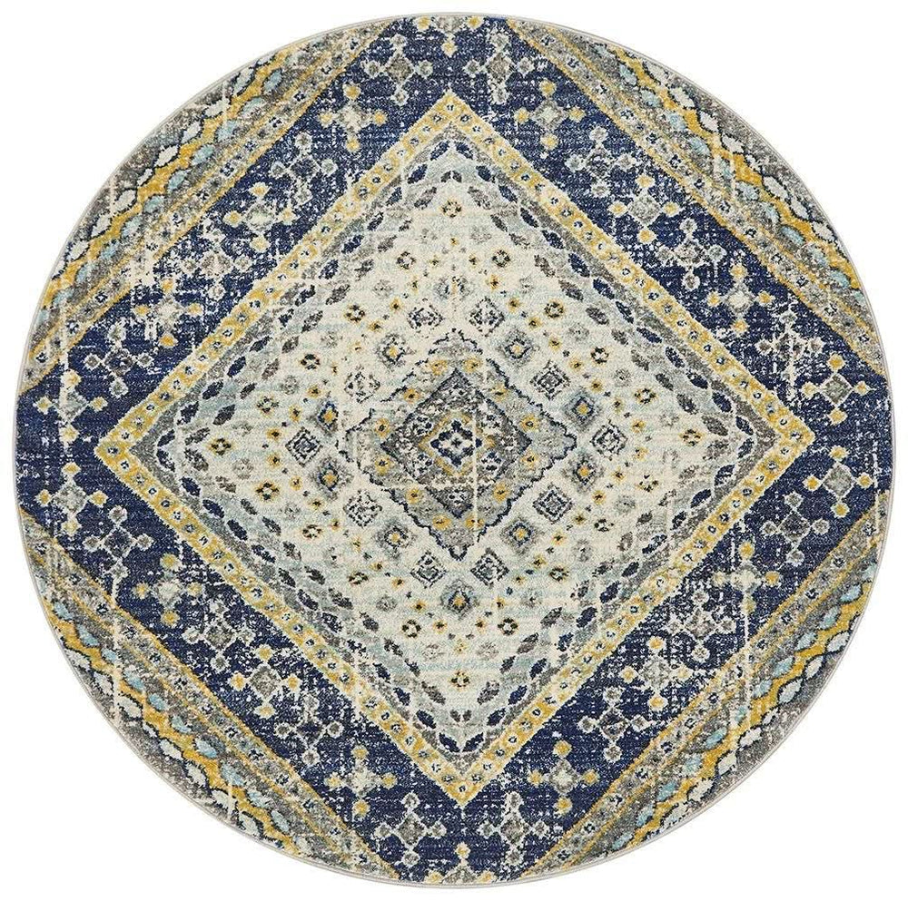 TALIA 203 Navy  Round Rug