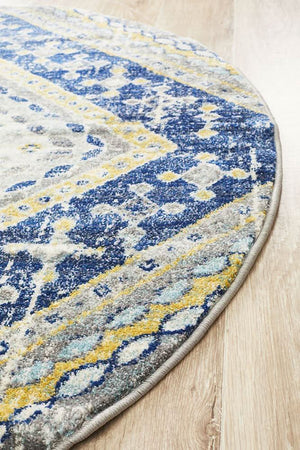 TALIA 203 Navy  Round Rug