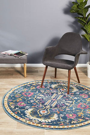 TALIA 209 Navy  Round Rug