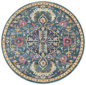 TALIA 209 Navy  Round Rug