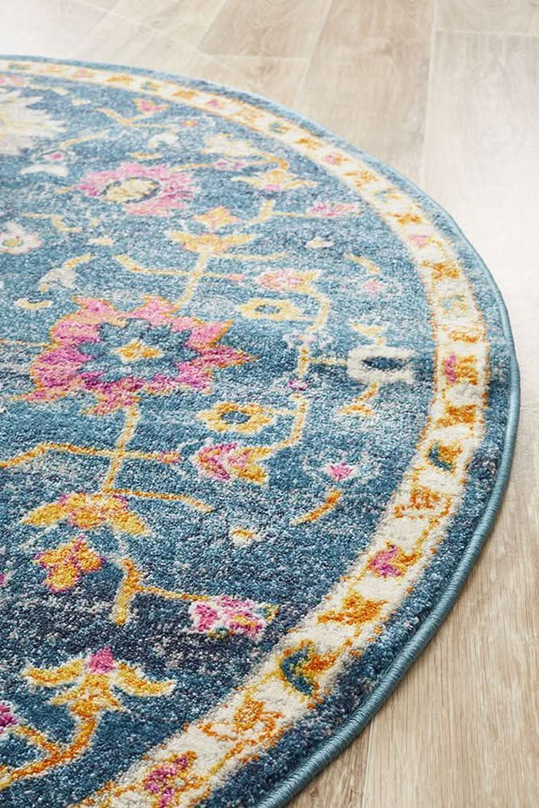 TALIA 209 Navy  Round Rug