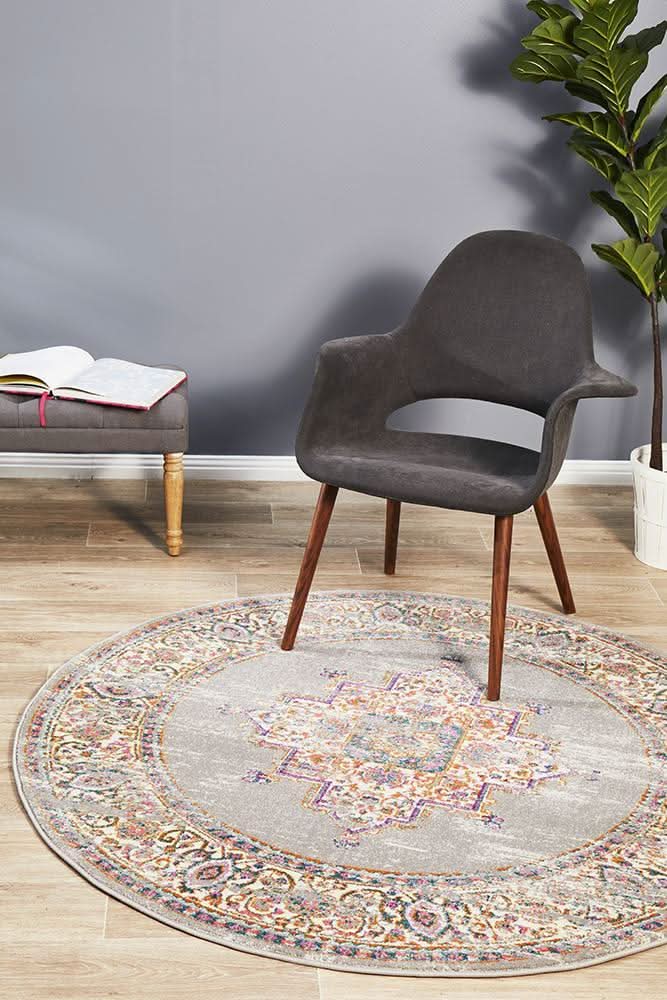 TALIA 211 Grey  Round Rug