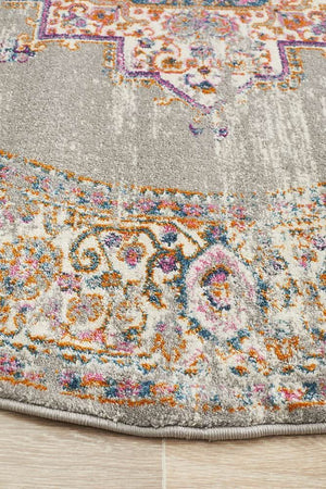 TALIA 211 Grey  Round Rug