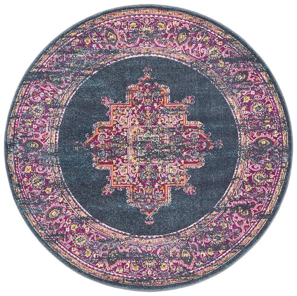 TALIA 211 Navy  Round Rug