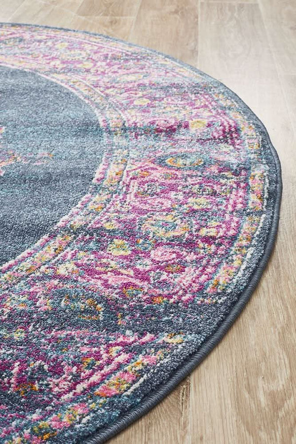 TALIA 211 Navy  Round Rug