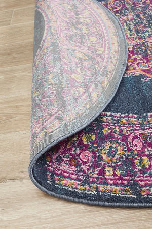 TALIA 211 Navy  Round Rug