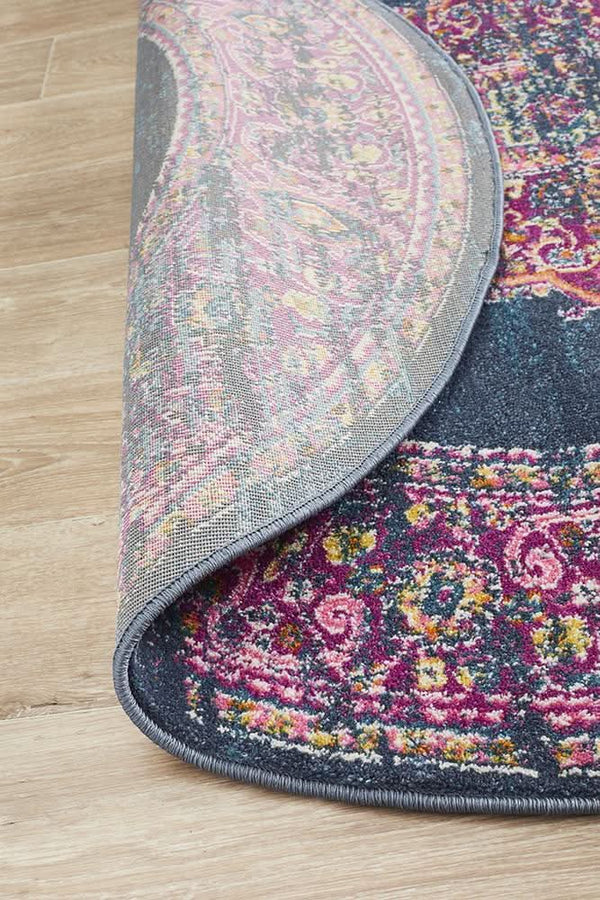 TALIA 211 Navy  Round Rug