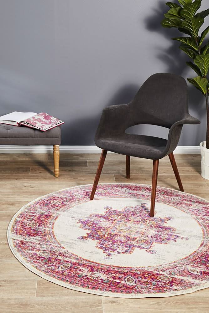 TALIA 211 Pink  Round Rug