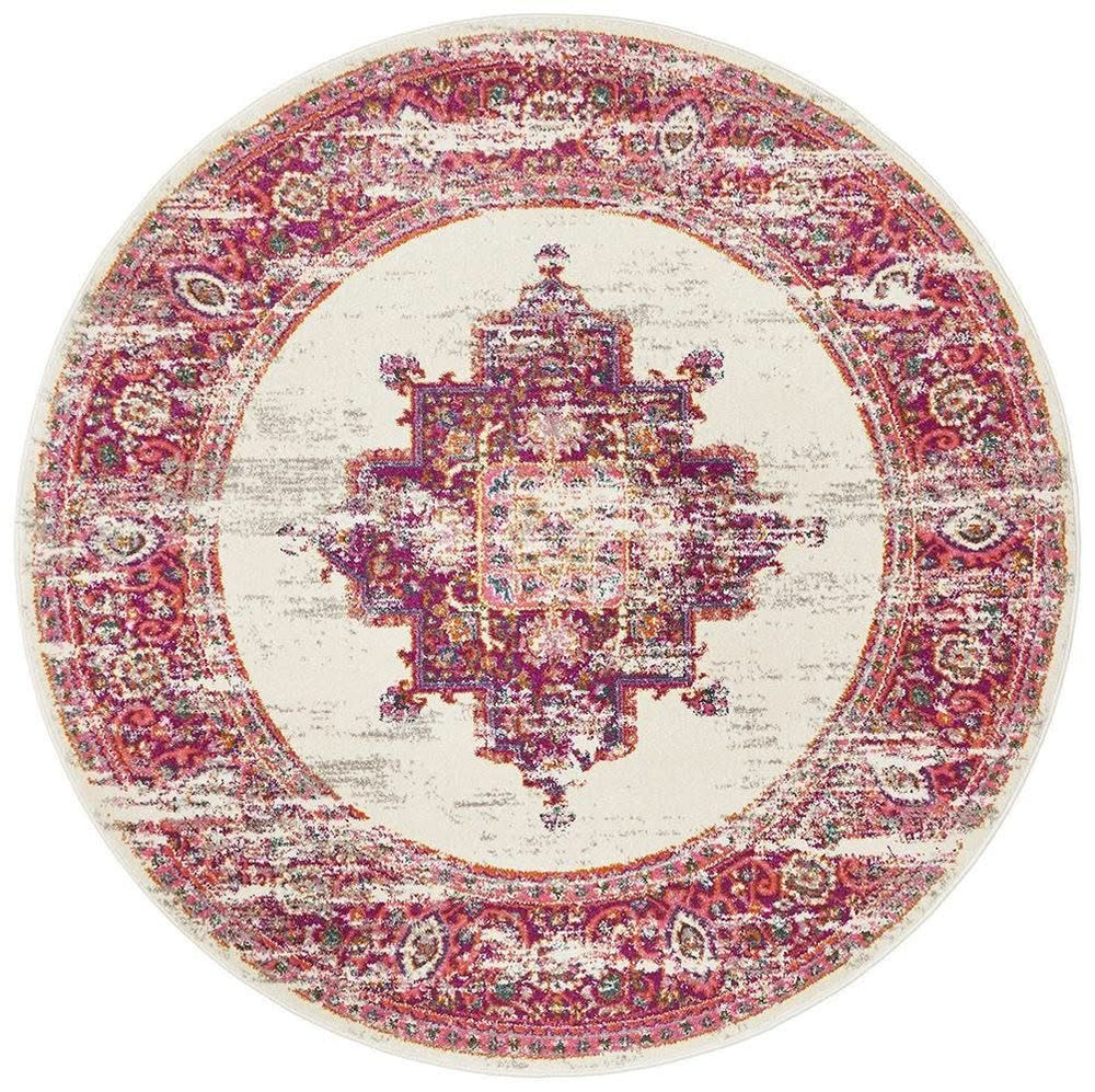 TALIA 211 Pink  Round Rug