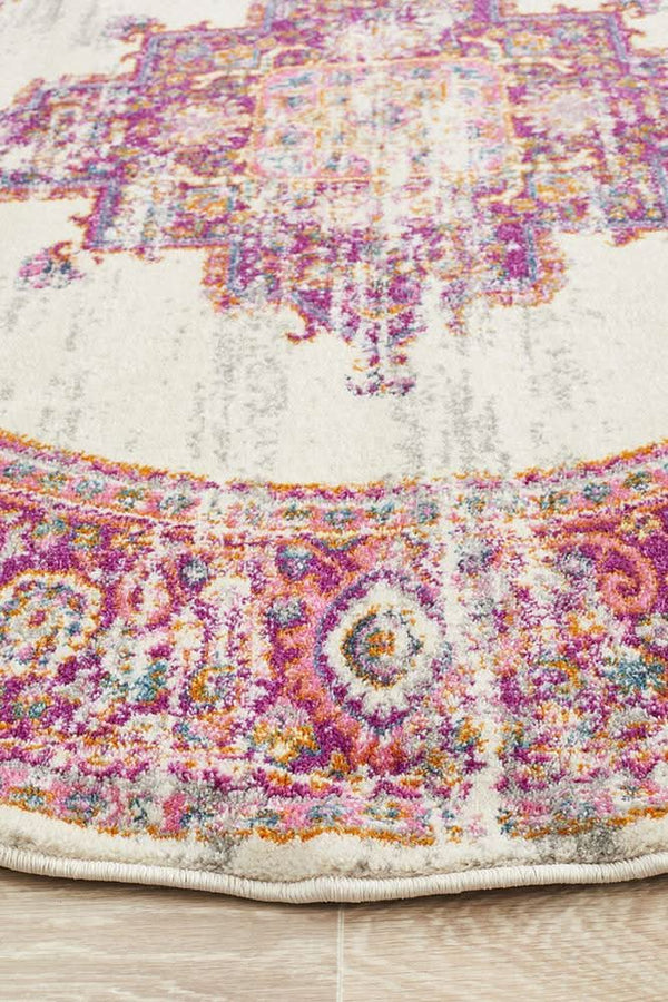 TALIA 211 Pink  Round Rug