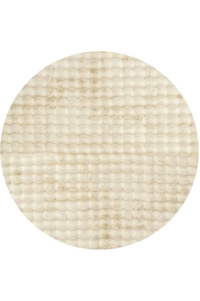 Bubble Natural Round - Machine Washable Rug