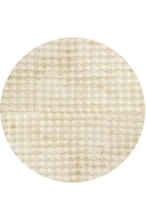 Bubble Natural Round - Machine Washable Rug