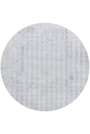 Bubble Silver Round - Machine Washable Rug