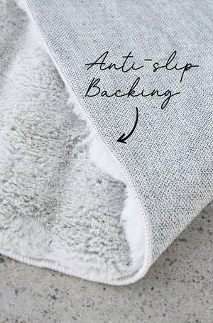 Bubble Silver Round - Machine Washable Rug