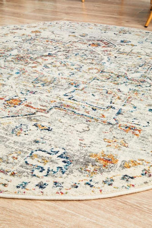 NILA 911 Silver Round Rug