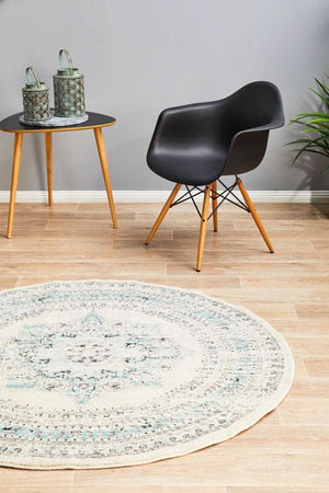 NILA 922 White Round Rug