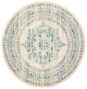 NILA 922 White Round Rug
