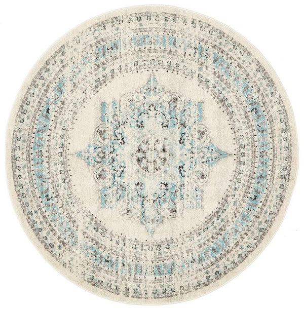 NILA 922 White Round Rug