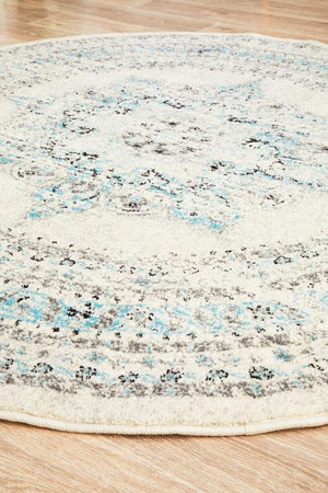 NILA 922 White Round Rug