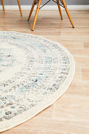 NILA 922 White Round Rug