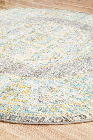 NILA 944 Grey Round Rug