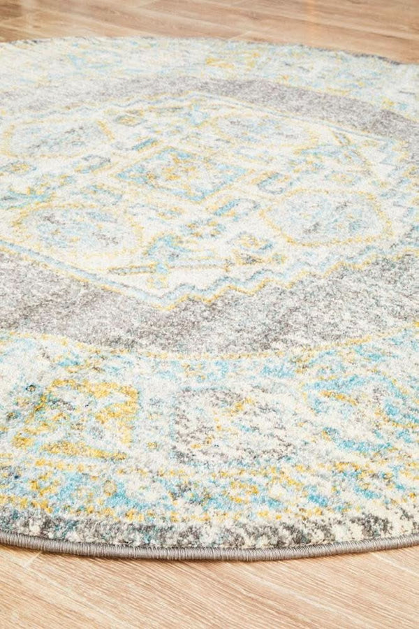 NILA 944 Grey Round Rug