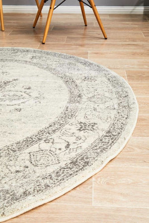 NILA 977 Silver Round Rug