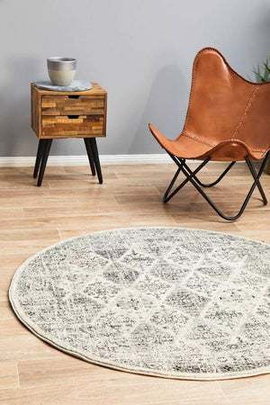 NILA 999 Grey Round Rug