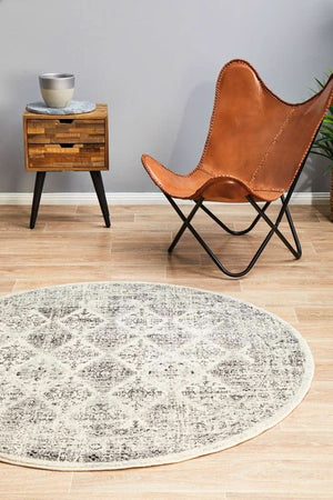 NILA 999 Grey Round Rug