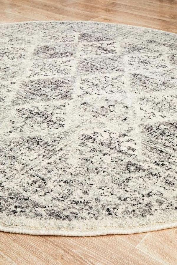 NILA 999 Grey Round Rug