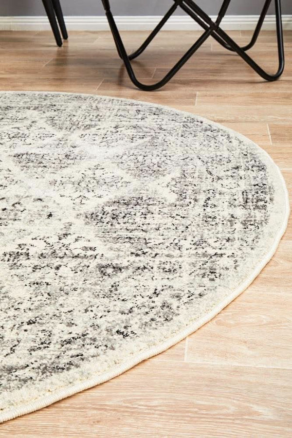 NILA 999 Grey Round Rug