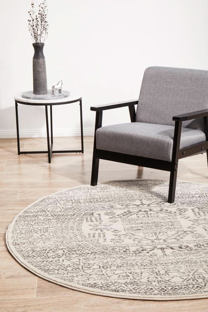 HALIX Addison Silver Round Rug