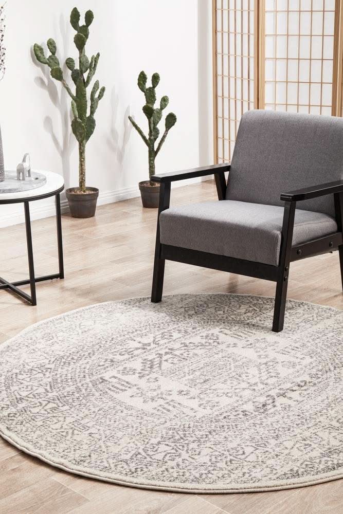 HALIX Addison Silver Round Rug