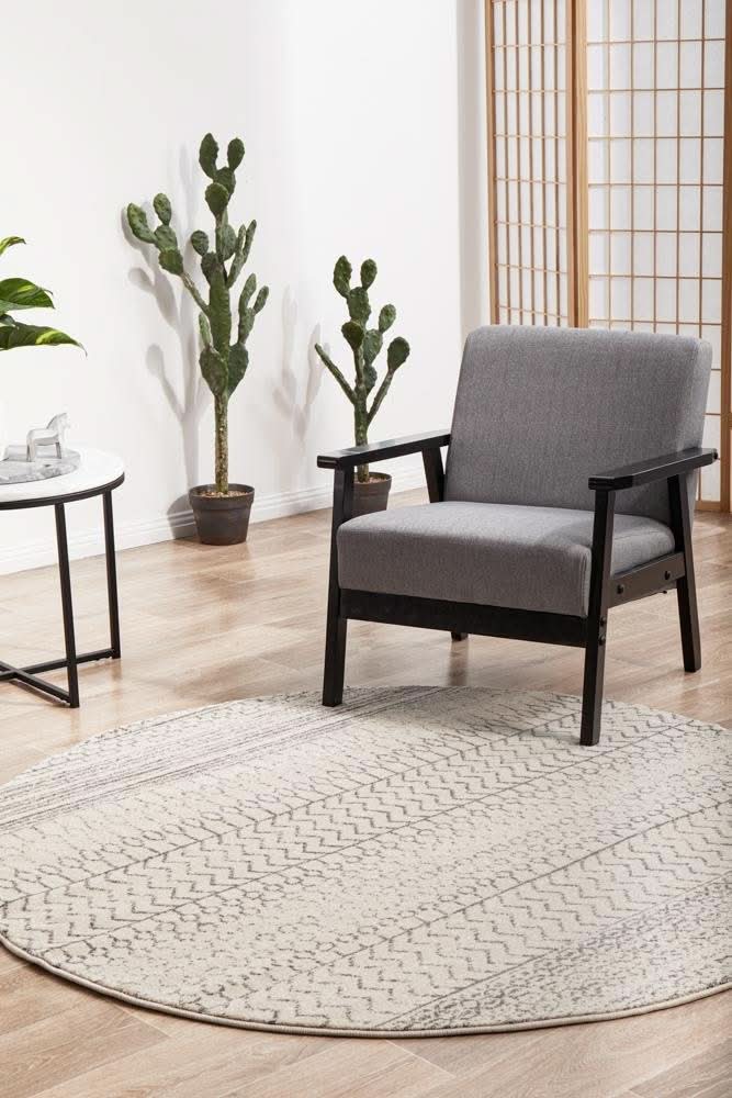 HALIX Harper Silver Round Rug