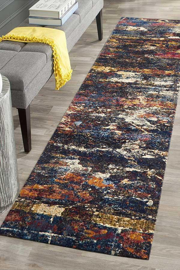 Dreamscape Splash Modern Midnight Runner Rug