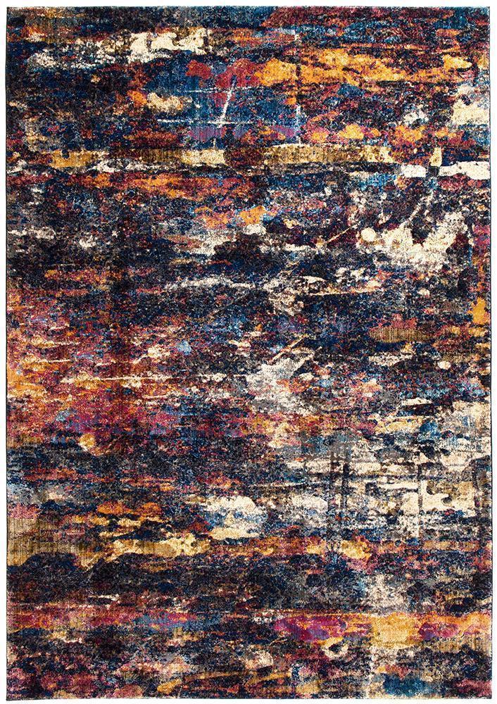 Dreamscape Splash Modern Midnight Rug