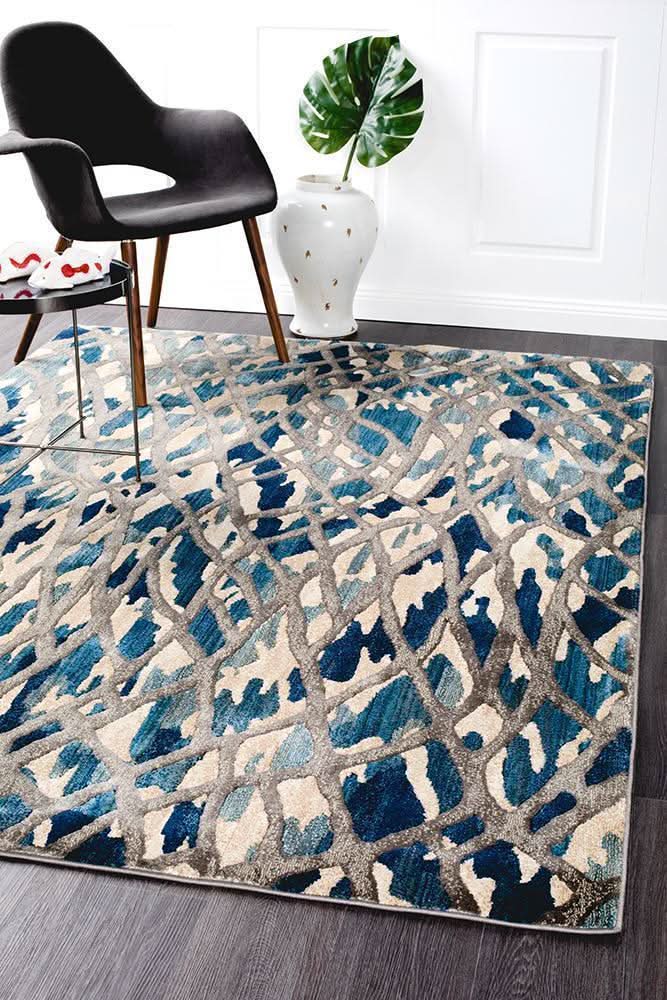 ADINA Ropes Modern Blue Rug