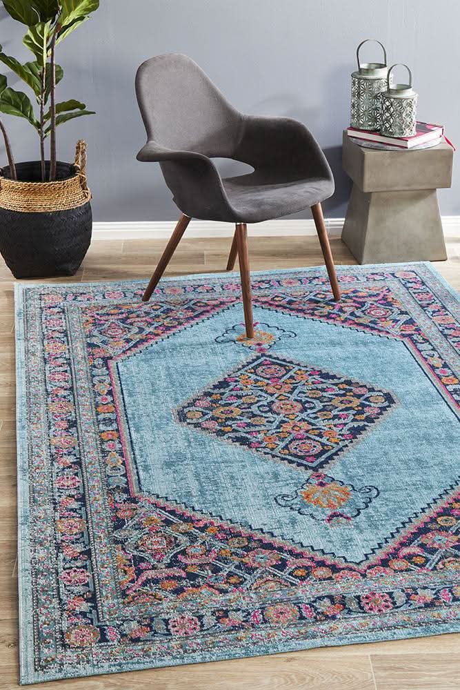 Alonzo Whisper Diamond Blue Rug
