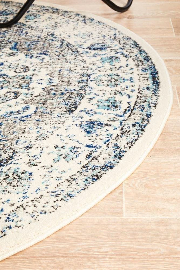ENVI Mist White Transitional Round Rug