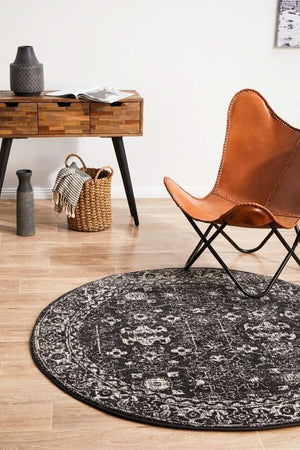 ENVI Estella Charcoal Transitional Round Rug