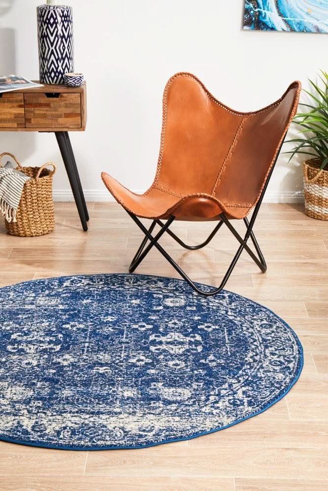 ENVI Oasis Navy Transitional Round Rug