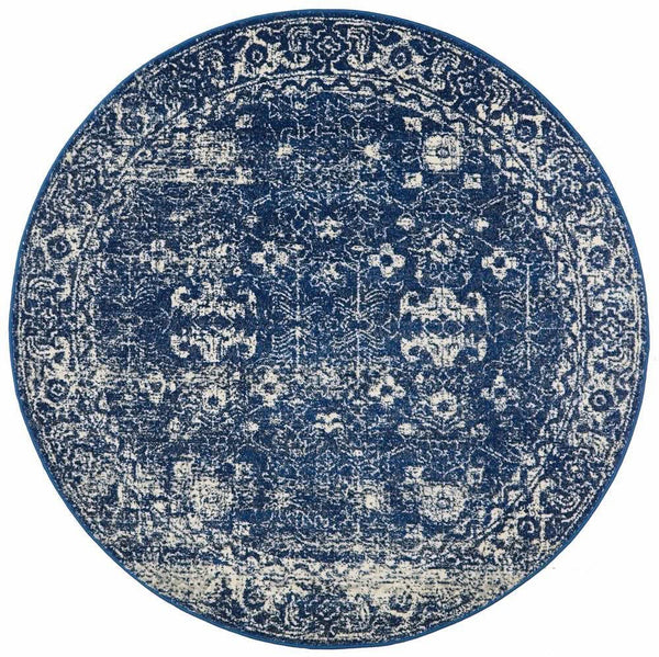 ENVI Oasis Navy Transitional Round Rug