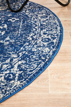 ENVI Oasis Navy Transitional Round Rug