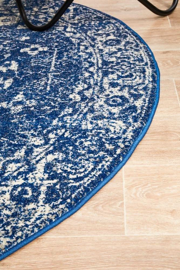 ENVI Oasis Navy Transitional Round Rug