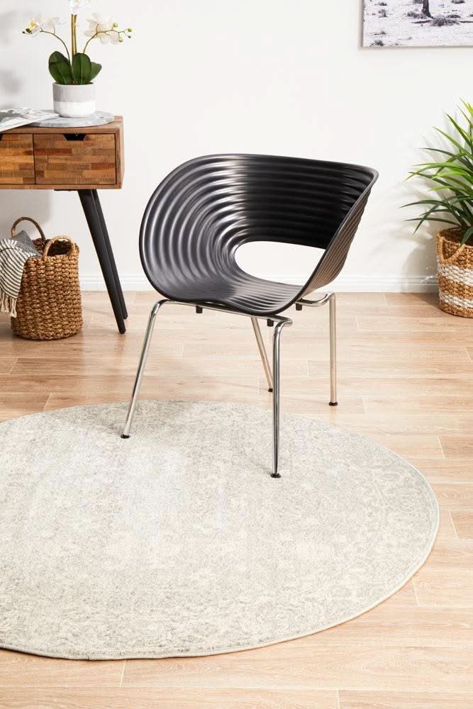 ENVI Shine Silver Transitional Round Rug